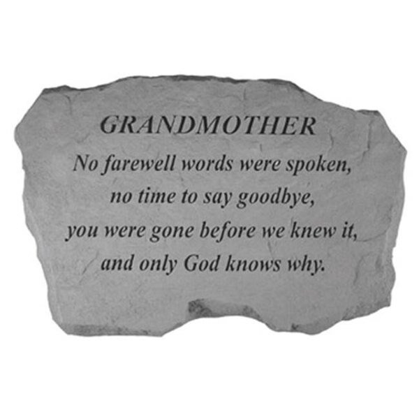 Kay Berry- Inc. 98020 Grandmother-No Farewell Words Were Spoken - Memorial - 16 Inches x 10.5 Inches x 1.5 Inches, Kay Berry Inc, Mfr#: 98020